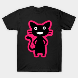 Pink and Black Cute Cartoon Cat Monster T-Shirt
